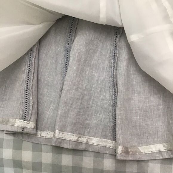 100% Linen Dalia Collection tulip skirt size 4 grey midi - Picture 7 of 12